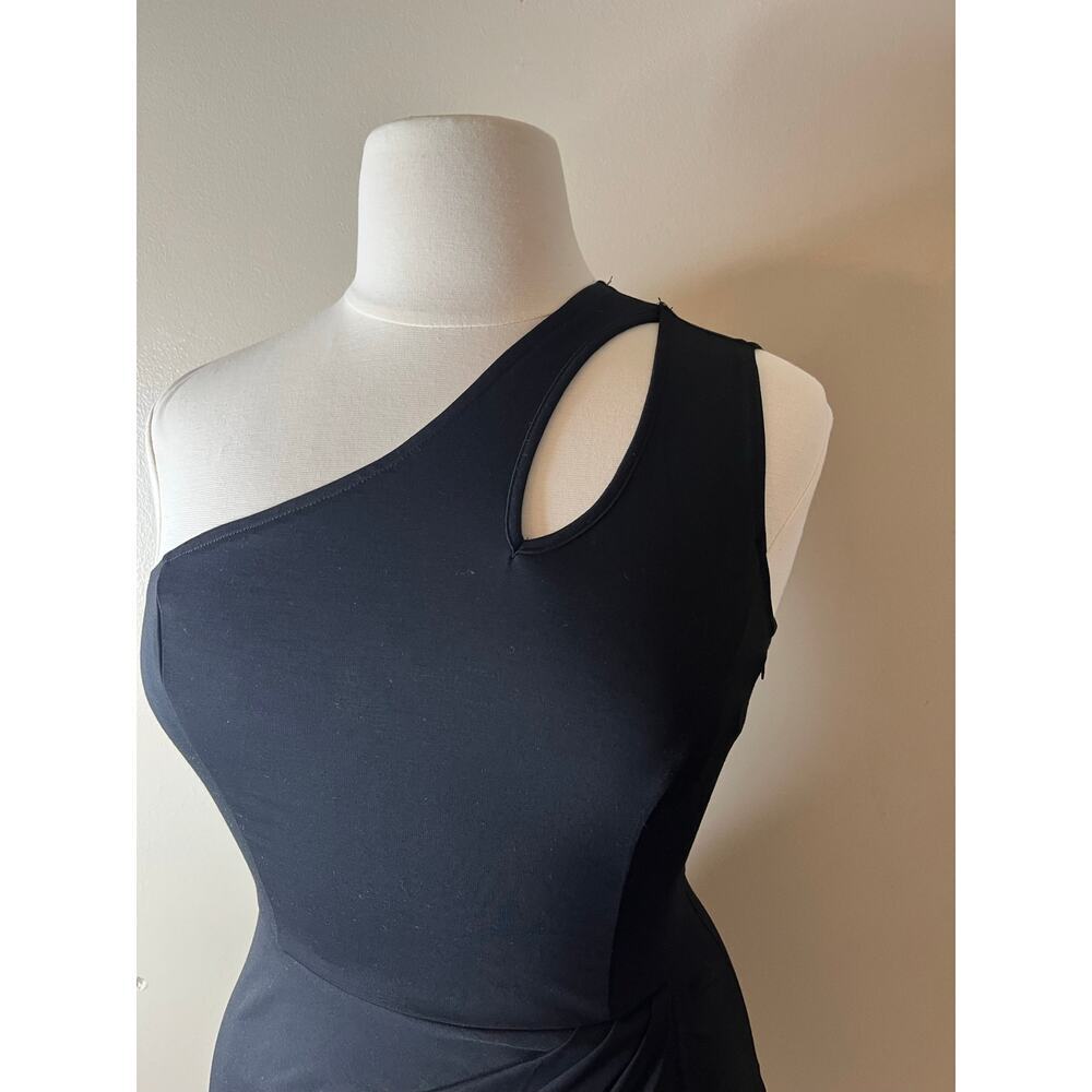 Theenkoln Midi Fitted Bodycon Dress Sleeveless One Shoulder Y2K- Size L - Picture 5 of 7